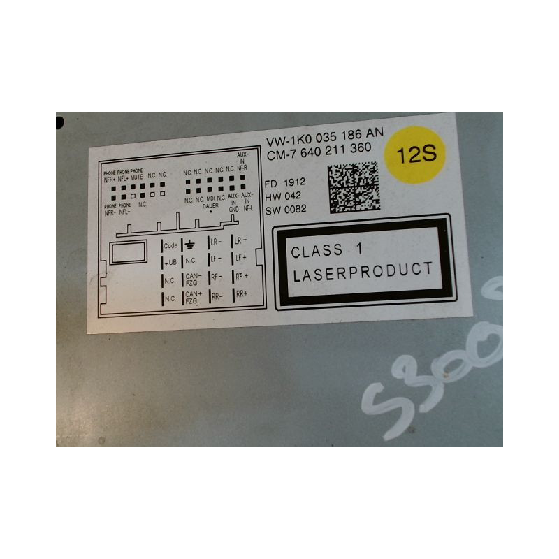 AUTORADIO VOLKSWAGEN GOLF 6 1.4 TSI - 16V TURBO