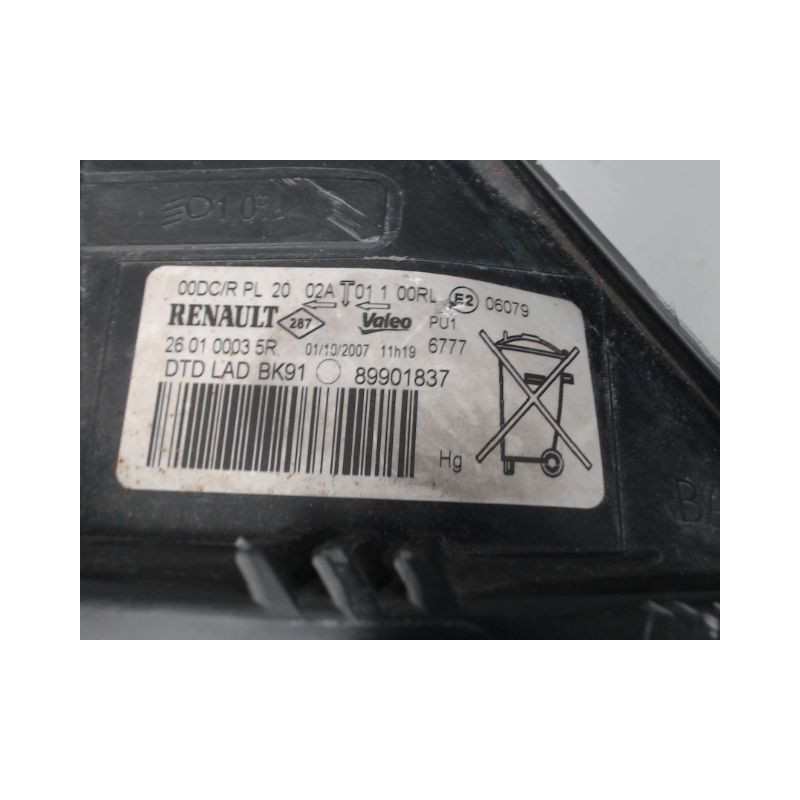 PHARE DROIT RENAULT LAGUNA III 2007-