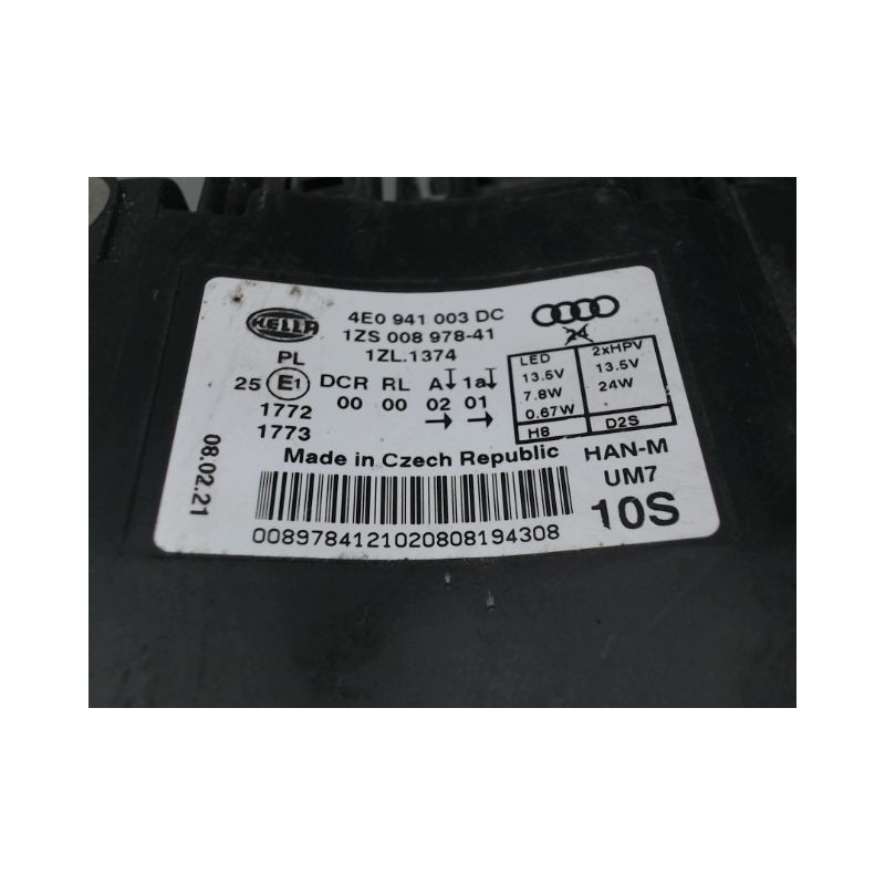 PHARE GAUCHE AUDI A8