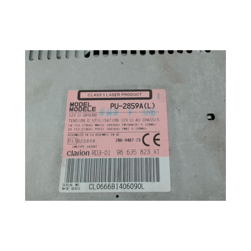 AUTORADIO PEUGEOT 206 + 2009-2013