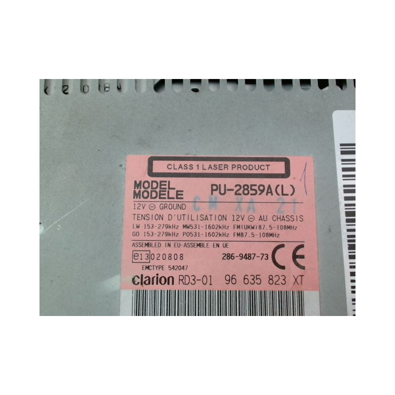 AUTORADIO PEUGEOT 206 + 2009-2013