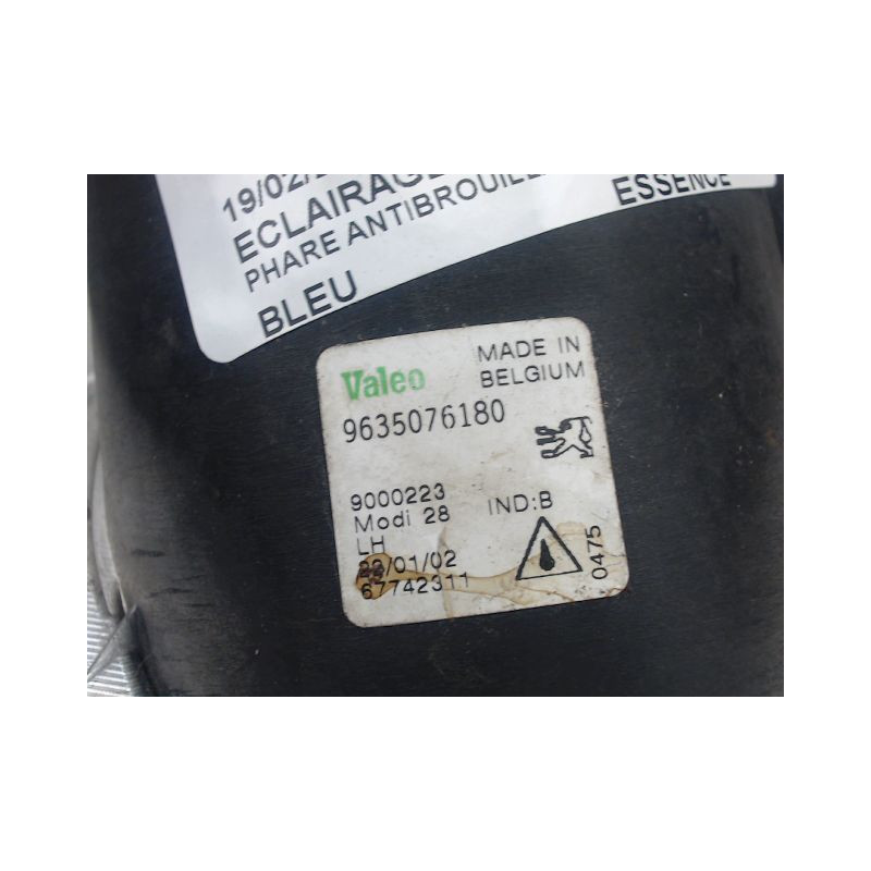 PHARE ANTIBROUILLARD AVANT GAUCHE PEUGEOT 206