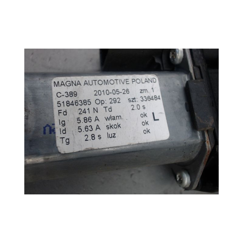 MECANISME LEVE-GLACE AVANT GAUCHE FIAT PANDA