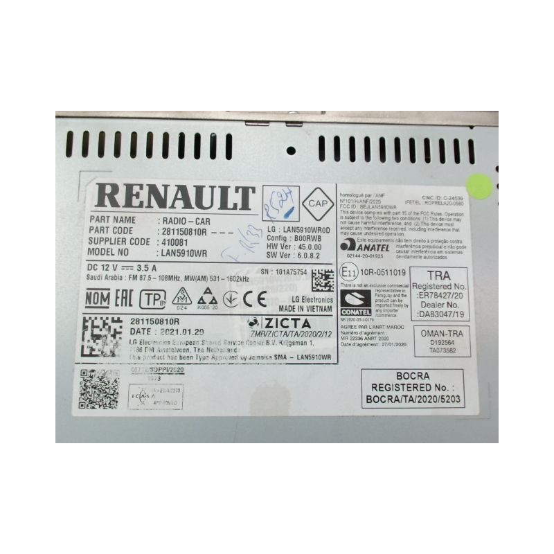 AUTORADIO DACIA SANDERO 2008-