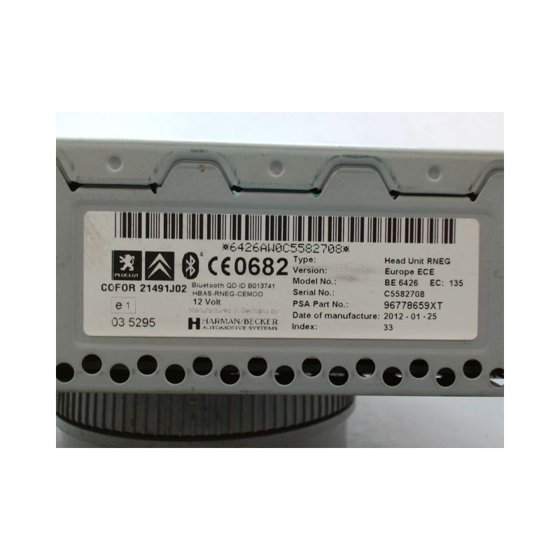 AUTORADIO CITROEN C3 II Phase 1 (A51) 2009-2013