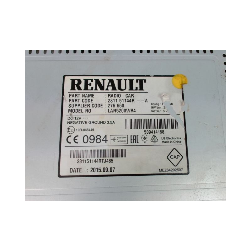AUTORADIO RENAULT CAPTUR Phase 1 2013-...