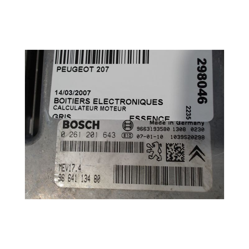 CALCULATEUR MOTEUR PEUGEOT 207
