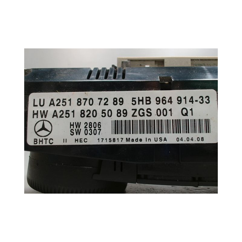 COMMANDE DE CHAUFFAGE MERCEDES CLASSE M 2005-