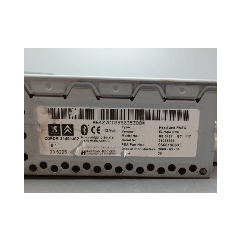AUTORADIO CITROEN C4 PICASSO MONOSP. I 2007-2013