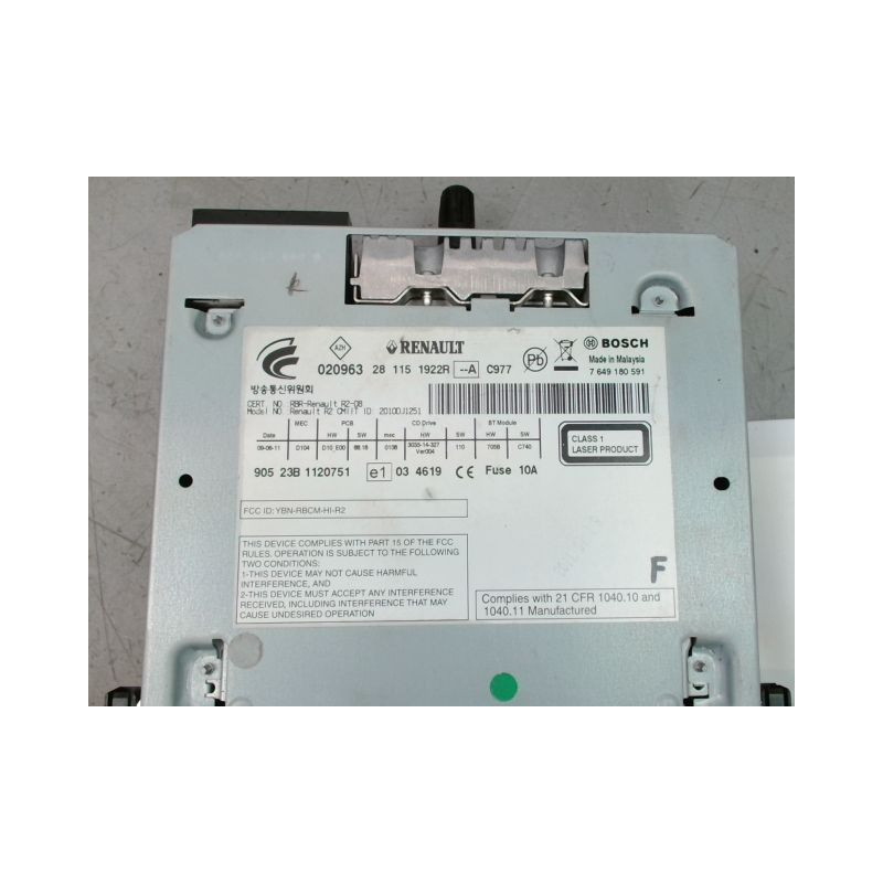 AUTORADIO RENAULT KOLEOS BREAK Phase 1 2008-2011