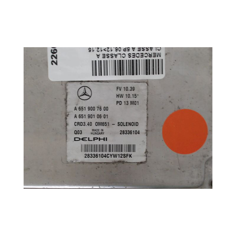 CALCULATEUR MOTEUR MERCEDES CLASSE A 12-15
