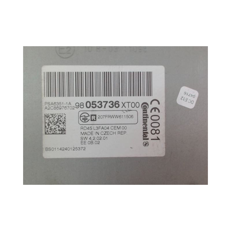 AUTORADIO PEUGEOT PARTNER FG II PHASE 2 (B9) 2012-2015