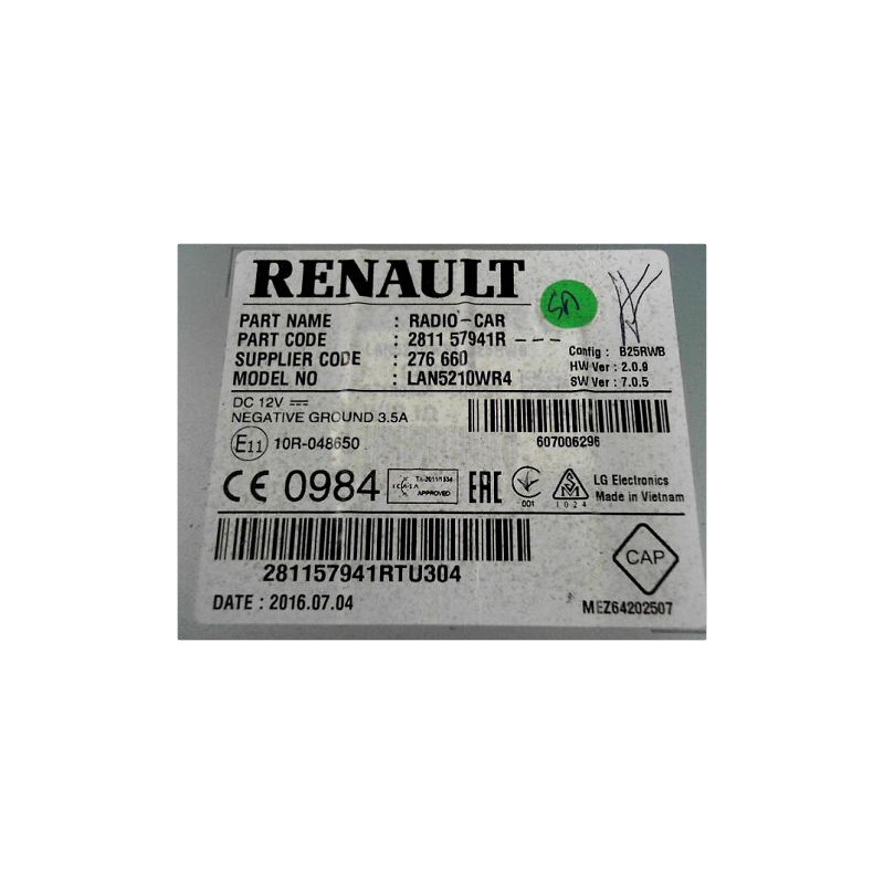 AUTORADIO RENAULT CLIO IV 12-16