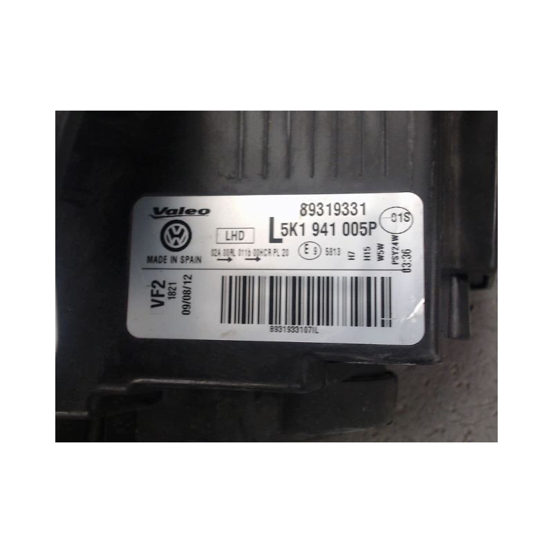 PHARE GAUCHE VOLKSWAGEN TOURAN
