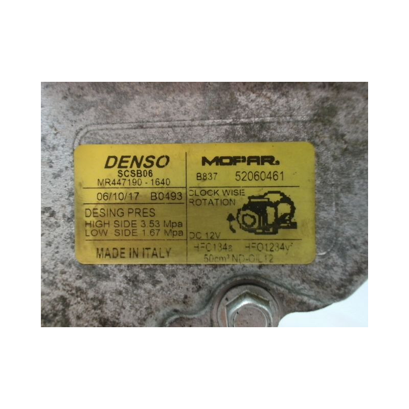 COMPRESSEUR AIR CONDITIONNE FIAT 500 II Phase 1 2007-...