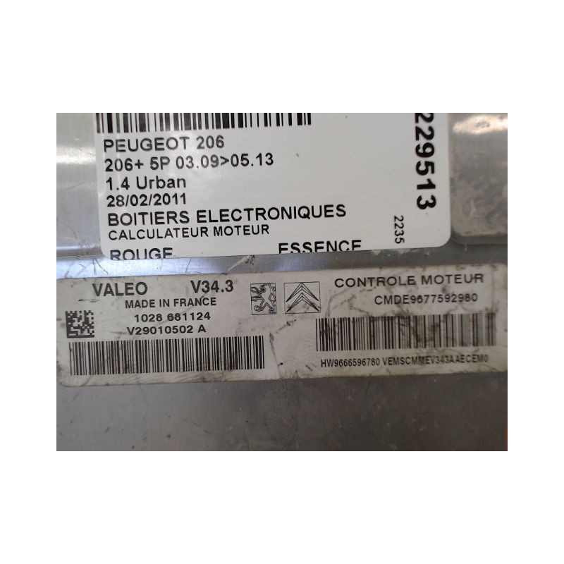 CALCULATEUR MOTEUR PEUGEOT 206+ 09-13