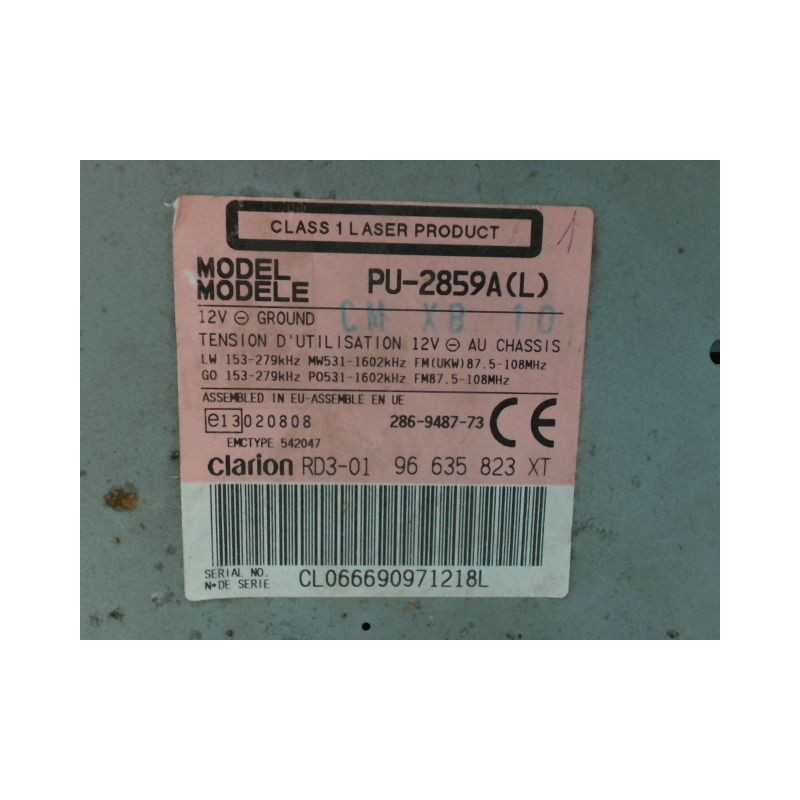 AUTORADIO PEUGEOT 206 + 2009-2013