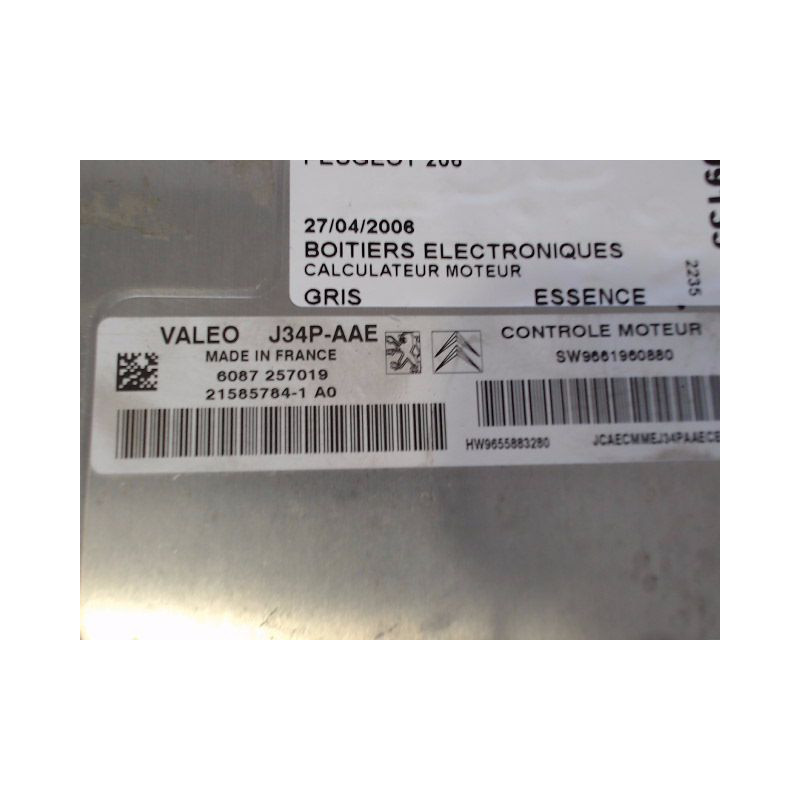 CALCULATEUR MOTEUR PEUGEOT 206