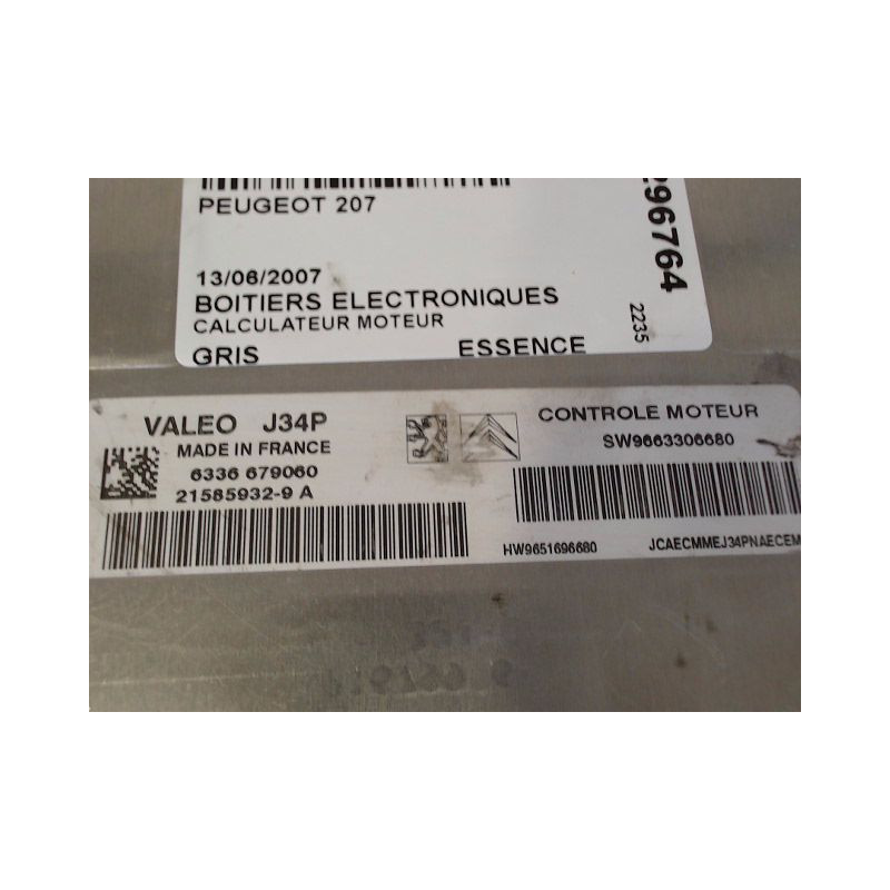 CALCULATEUR MOTEUR PEUGEOT 207