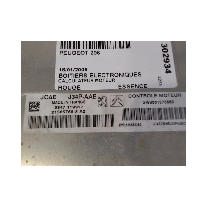 CALCULATEUR MOTEUR PEUGEOT 206