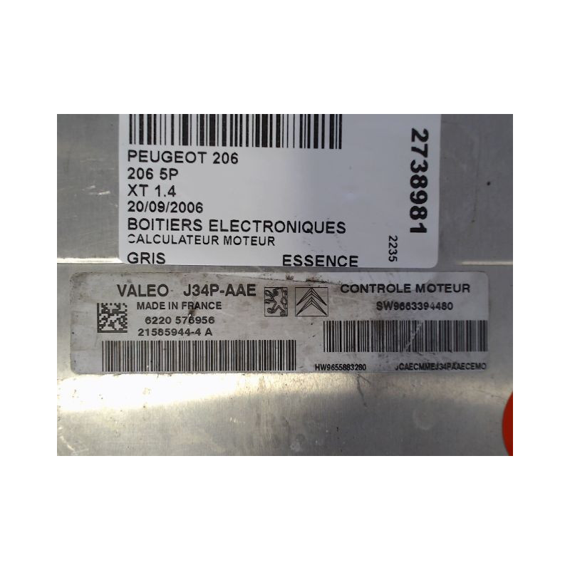 CALCULATEUR MOTEUR PEUGEOT 206 5P