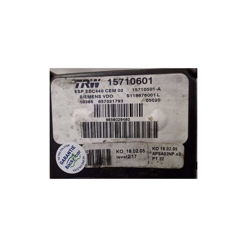 UNITE HYDRAULIQUE ABS PEUGEOT 407