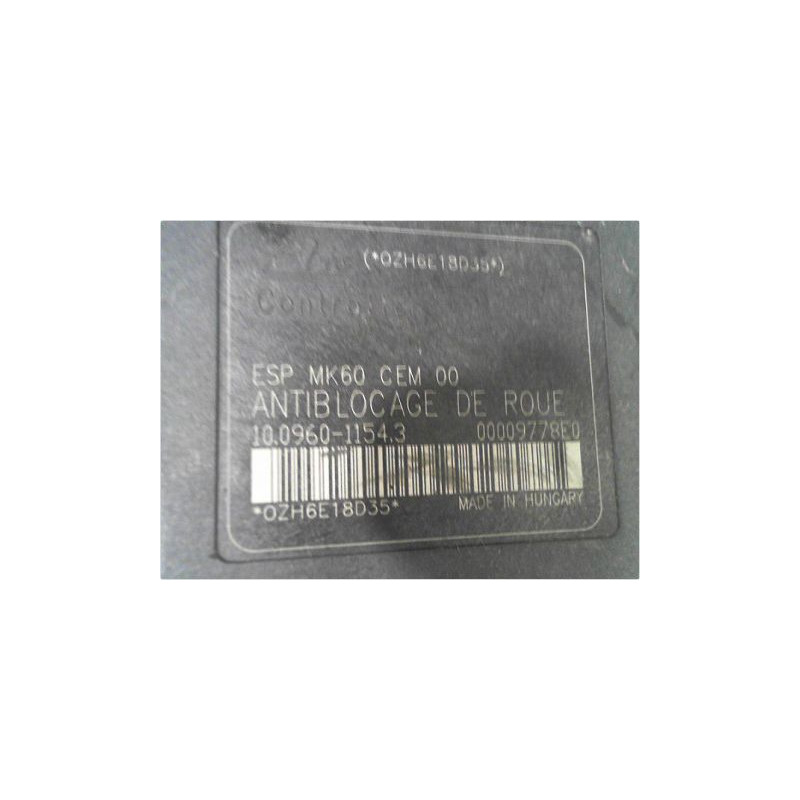 UNITE HYDRAULIQUE ABS PEUGEOT 1007 05-10