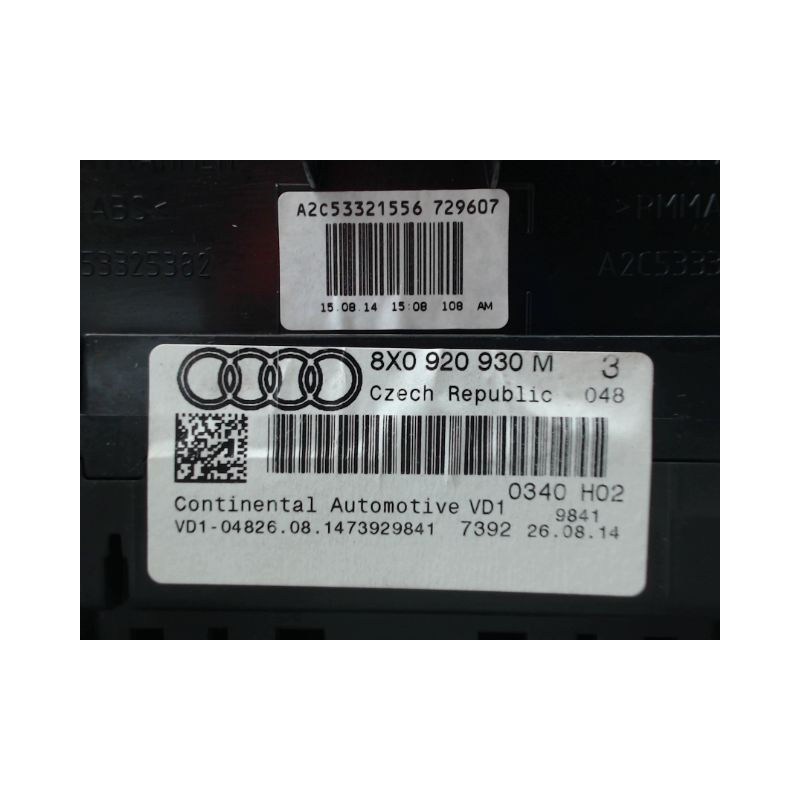 BLOC COMPTEURS AUDI A1 Phase 1 (8X) 2010-2015