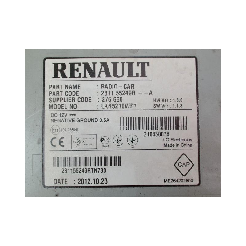 AFFICHEUR DIGITAL RENAULT CLIO IV Phase 1 2012-...