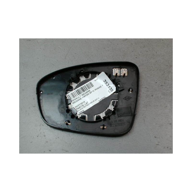 GLACE RETROVISEUR EXT D RENAULT MEGANE IV PHASE 1 2015-