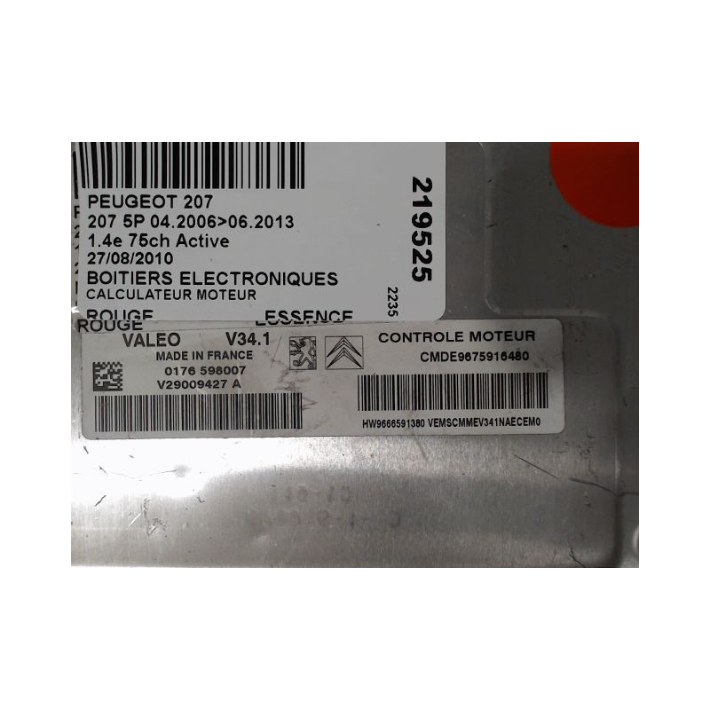 CALCULATEUR MOTEUR PEUGEOT 207 2006-2013