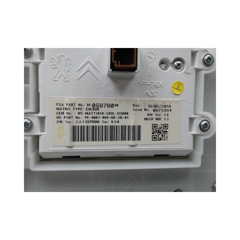 BLOC COMPTEURS PEUGEOT 208 Phase 1 2012-...