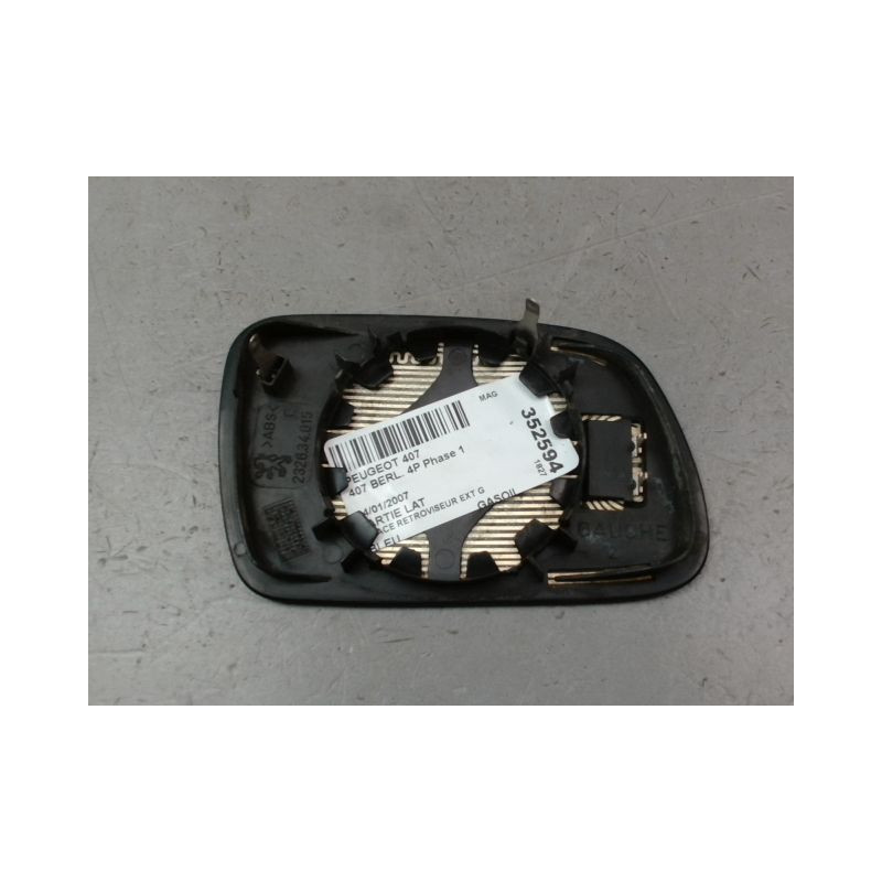 GLACE RETROVISEUR EXT G PEUGEOT 407 BERL. Phase 1 2004-2008