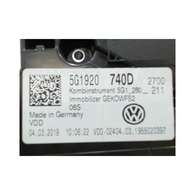BLOC COMPTEURS VOLKSWAGEN GOLF