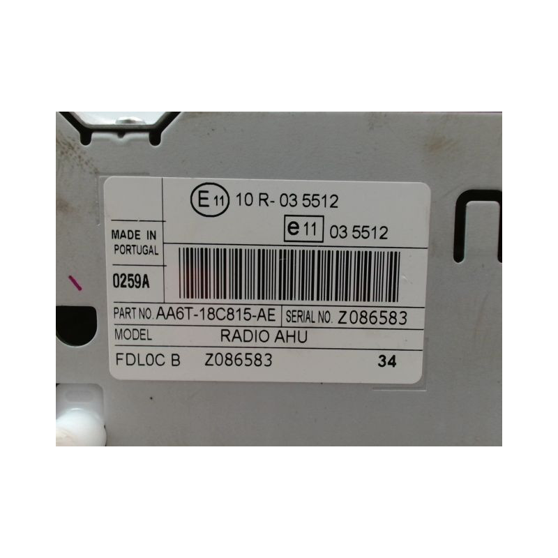 AUTORADIO FORD FIESTA VI Phase 1 2008-2012