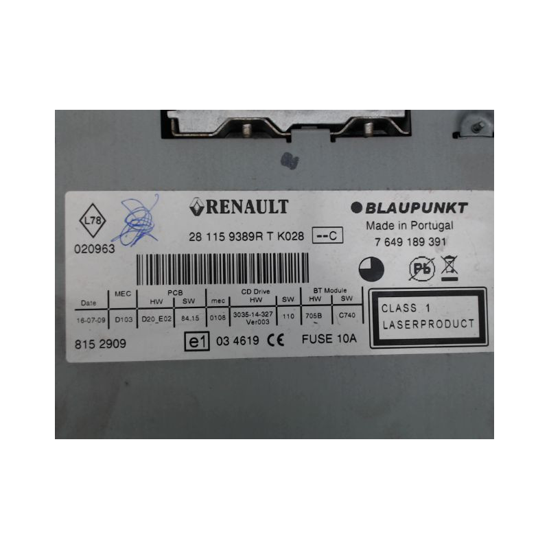 AUTORADIO RENAULT MEGANE