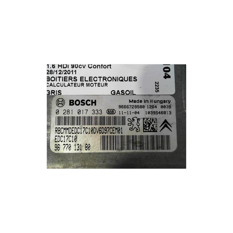 CALCULATEUR MOTEUR CITROEN C3 PICASSO 09-12