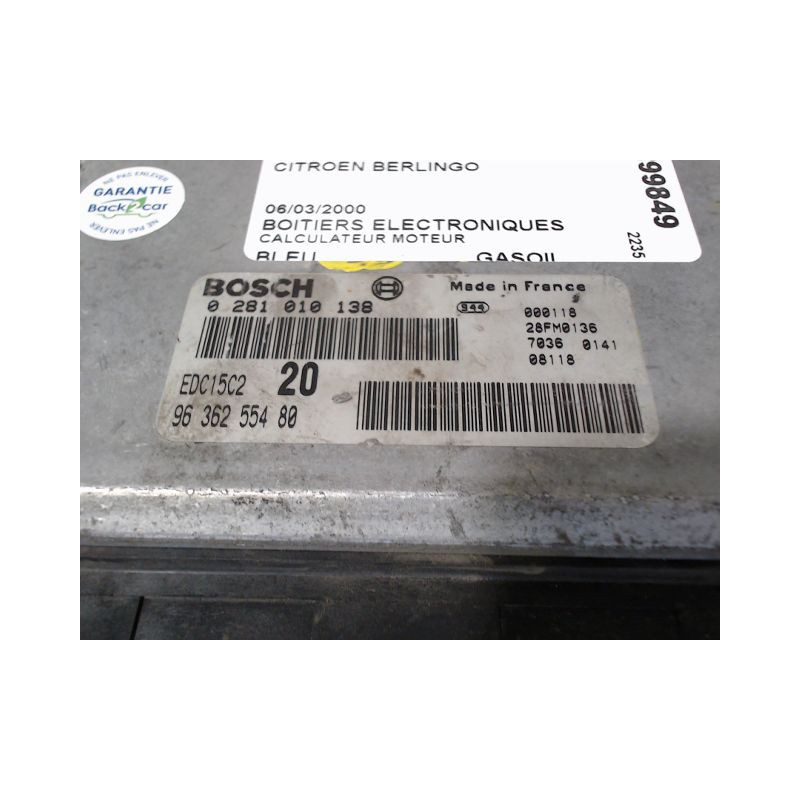 CALCULATEUR MOTEUR CITROEN BERLINGO