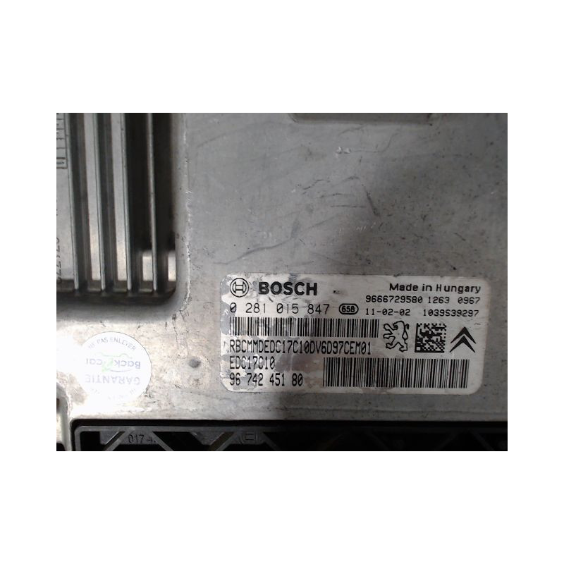 CALCULATEUR MOTEUR CITROEN C3 II Phase 1 (A51) 2009-2013
