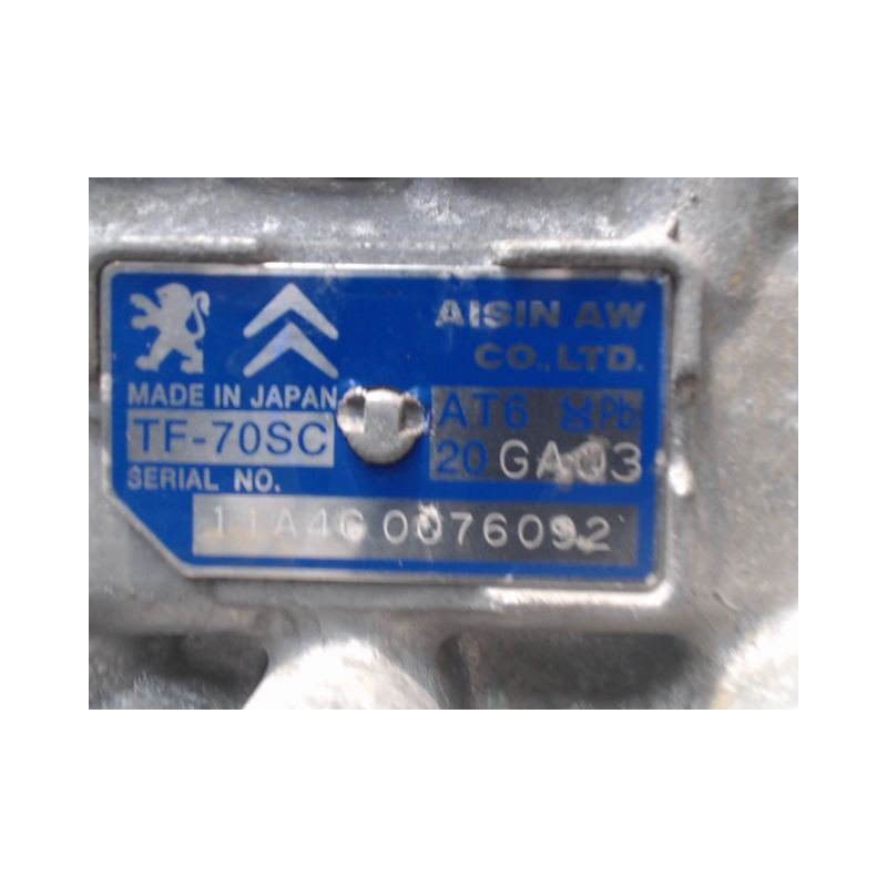 BOITE A VITESSE AUTOMATIQUE CITROEN DS5 1.6 THP 155
