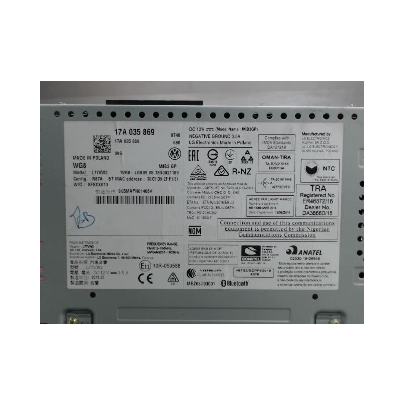 ECRAN GPS VOLKSWAGEN POLO