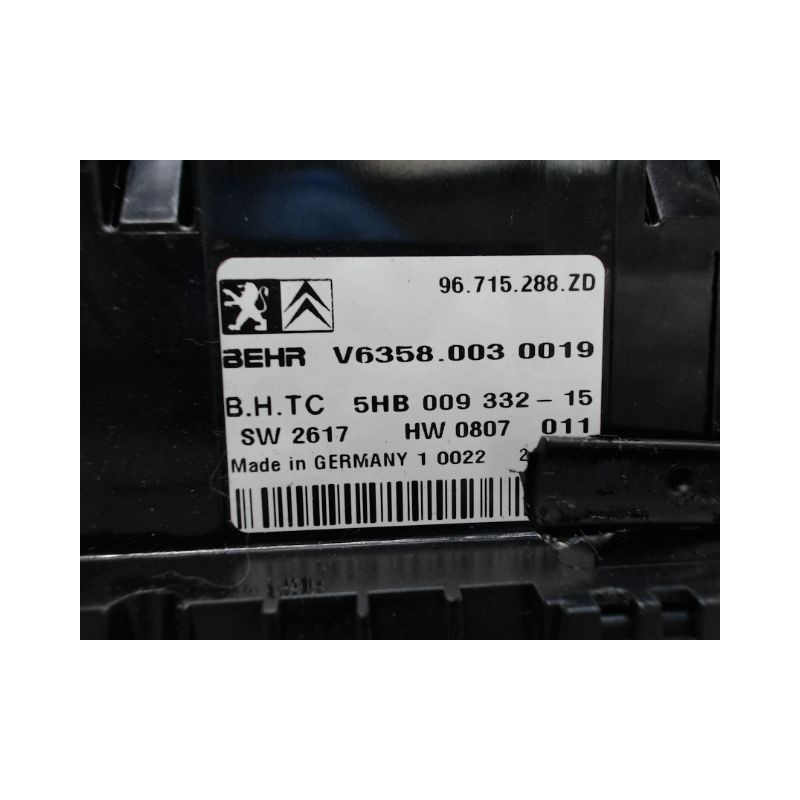 COMMANDE DE CHAUFFAGE CITROEN C5