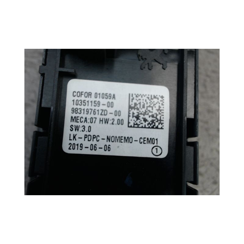 COMMANDE LEVE-GLACE PORTE AVG PEUGEOT 308