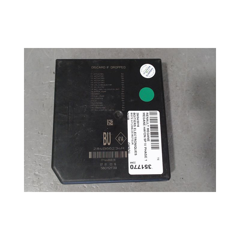 BOITE A FUSIBLES RENAULT MEGANE IV PHASE 1 2015-