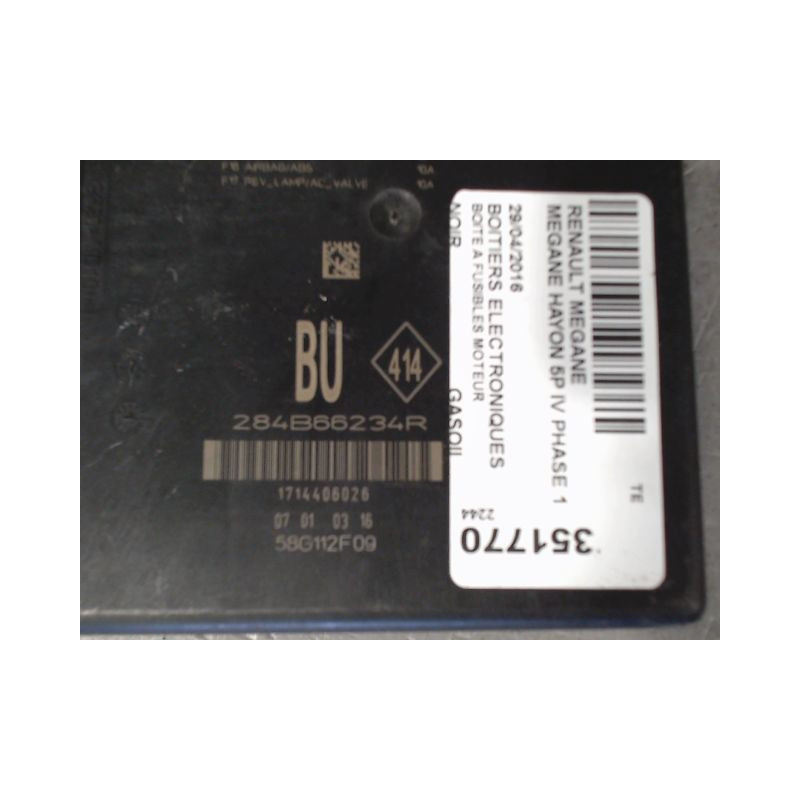 BOITE A FUSIBLES RENAULT MEGANE IV PHASE 1 2015-