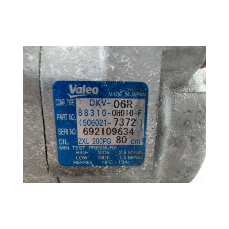COMPRESSEUR AIR CONDITIONNE CITROEN C1 I Phase 1 2005-2008