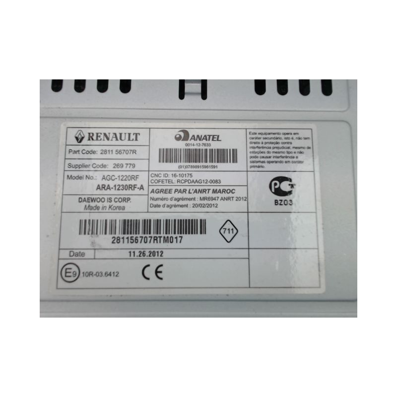 AUTORADIO RENAULT TWINGO II Phase 2 2011-2014
