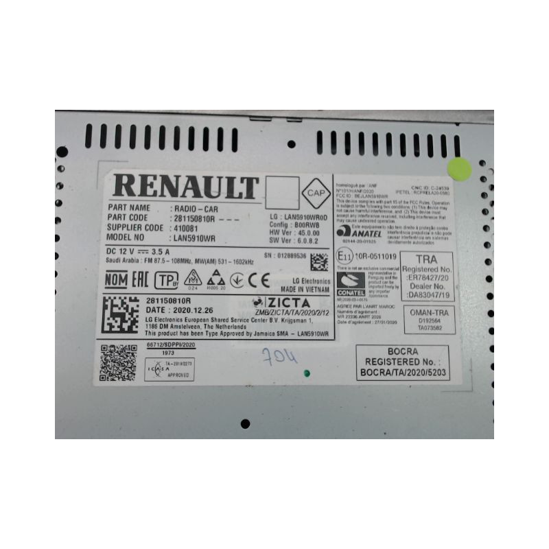 AUTORADIO DACIA SANDERO 2008-