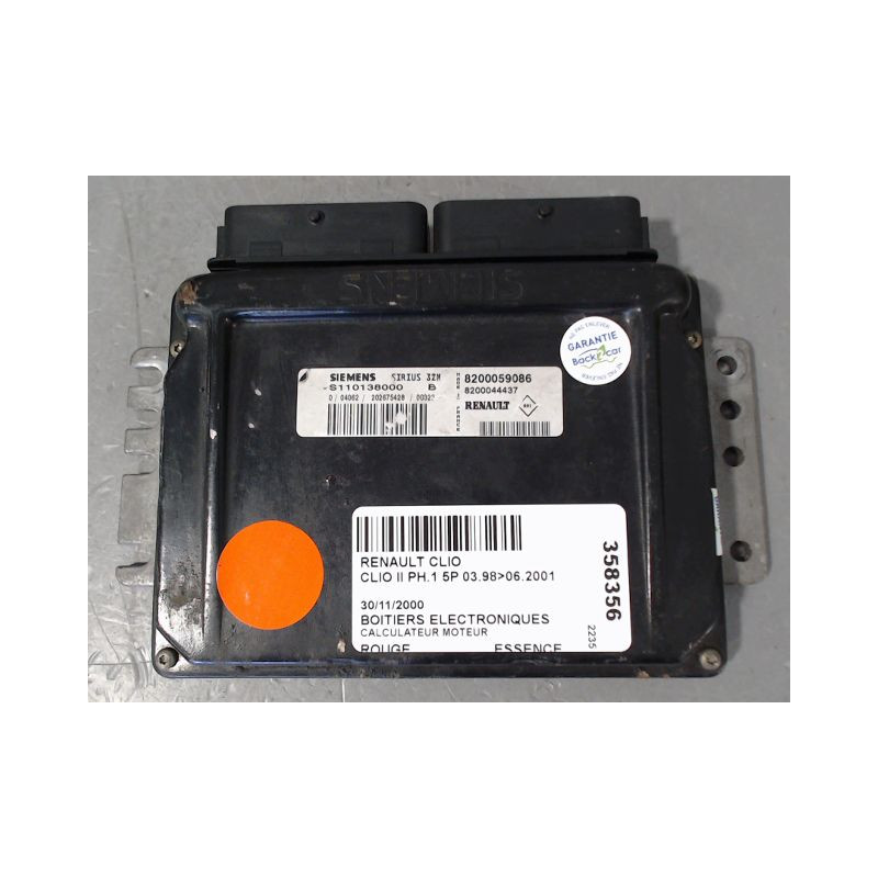 CALCULATEUR MOTEUR RENAULT CLIO II PH.1 98-2001