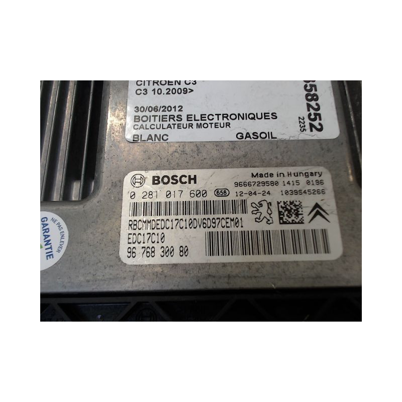 CALCULATEUR MOTEUR CITROEN C3 2009-